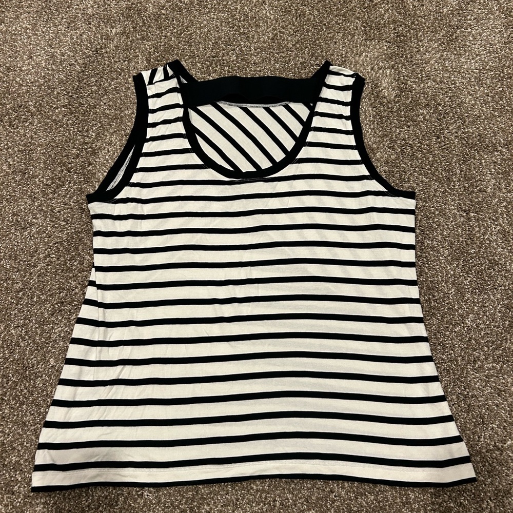 CAbi Striped Black and White Sleeveless Top - Picture 3 of 3